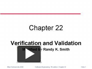 PPT – Verification and Validation PowerPoint presentation | free to ...