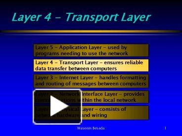 PPT – Layer 4 Transport Layer PowerPoint presentation | free to view ...