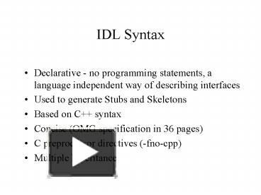 PPT – IDL Syntax PowerPoint presentation | free to view - id: 1f51be-YThkM