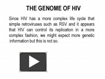 THE GENOME OF HIV presentation | free to view
