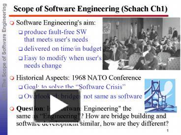 Scope of Software Engineering Schach Ch1 presentation | free to view