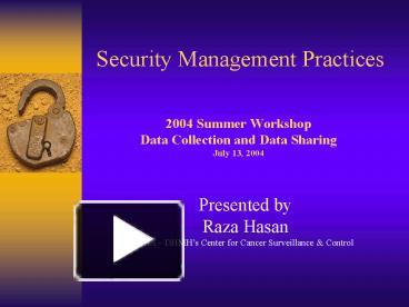 Security Management Practices Presentation Free To View