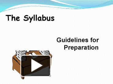 The Syllabus presentation | free to view