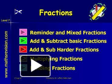 PPT – Fractions PowerPoint presentation | free to download - id: 2028f9 ...
