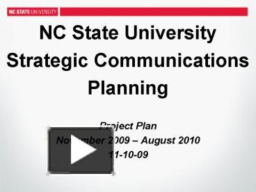 PPT – NC State University PowerPoint presentation | free to download ...