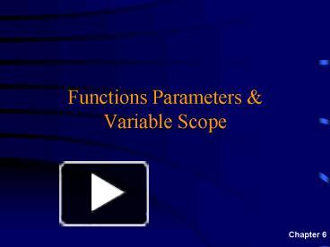 PPT – Functions Parameters PowerPoint presentation | free to view - id ...