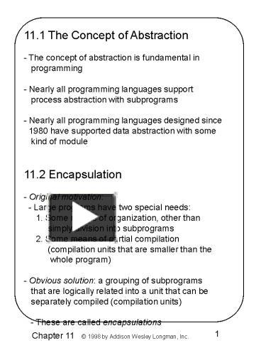 11.1 The Concept of Abstraction presentation | free to view
