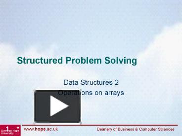 PPT – Structured Problem Solving PowerPoint presentation | free to view ...
