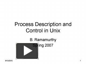 PPT – Process Description and Control in Unix PowerPoint presentation ...
