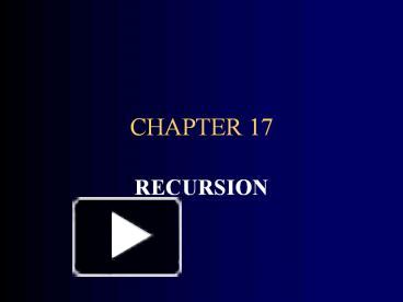 RECURSION presentation | free to view