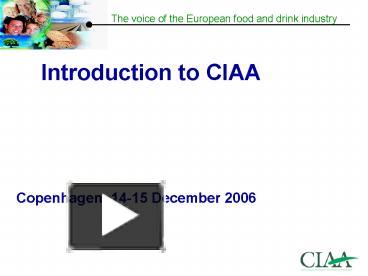 Introduction to CIAA presentation | free to view