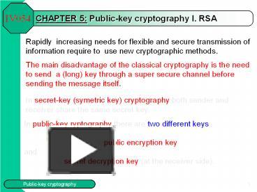PPT – CHAPTER 5: Public-key cryptography I. RSA PowerPoint presentation ...