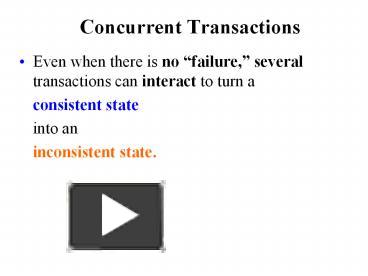 PPT – Concurrent Transactions PowerPoint presentation | free to ...
