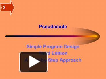 Pseudocode presentation | free to view