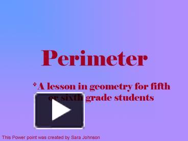 Perimeter presentation | free to view