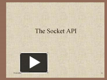 The Socket API presentation | free to download
