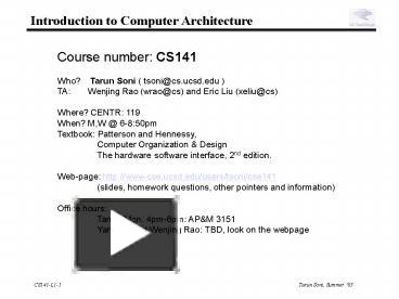 Course number: CS141 presentation | free to download