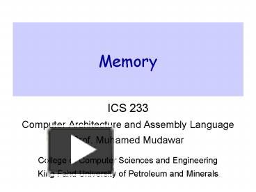 PPT – Memory PowerPoint presentation | free to download - id: 2276ae-NDlkZ