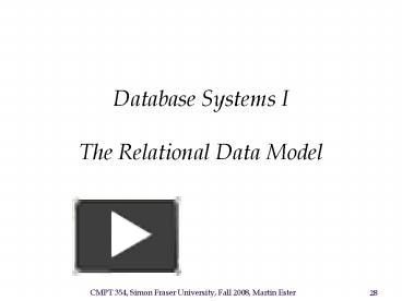 PPT – Database Systems I The Relational Data Model PowerPoint ...