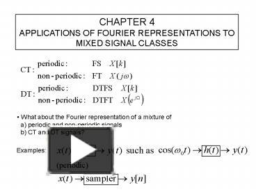 PPT – APPLICATIONS OF FOURIER REPRESENTATIONS TO PowerPoint ...