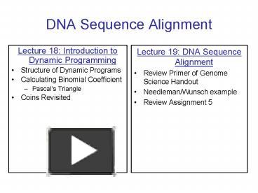 DNA Sequence Alignment presentation | free to view