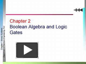 Chapter 2 Boolean Algebra and Logic Gates presentation | free to view