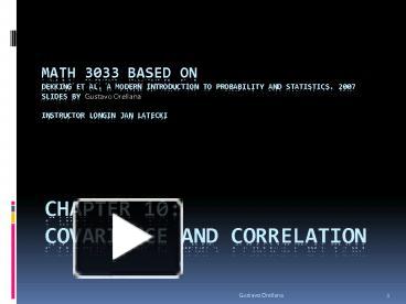 PPT – Chapter 10: Covariance and Correlation PowerPoint presentation ...