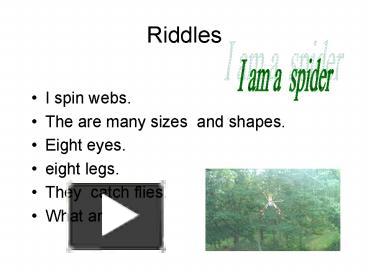 Riddles presentation | free to view