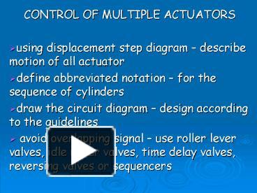 PPT – CONTROL OF MULTIPLE ACTUATORS PowerPoint presentation | free to ...