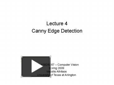 Canny Edge Detection presentation | free to view