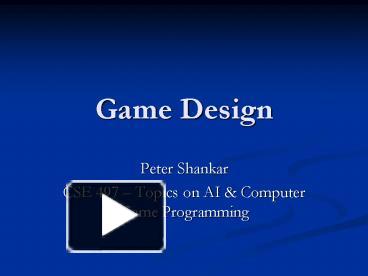 Game Design presentation | free to download