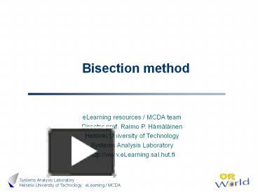 PPT – Bisection method PowerPoint presentation | free to download - id ...