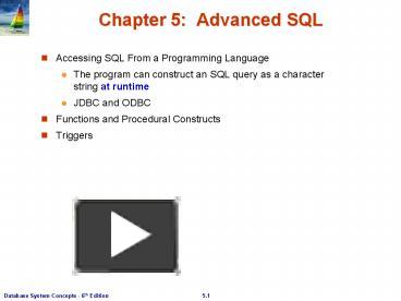 PPT – Chapter 5: Advanced SQL PowerPoint presentation | free to view ...