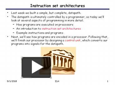 Instruction set architectures presentation | free to download