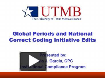 Global Periods and National Correct Coding Initiative Edits ...