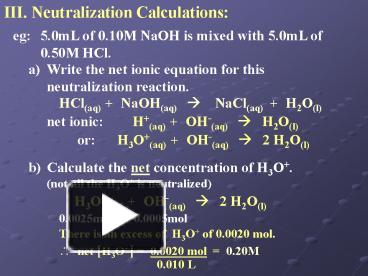 PPT – Neutralization Calculations: PowerPoint presentation | free to ...