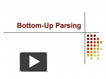 PPT – BottomUp Parsing PowerPoint presentation | free to view - id ...