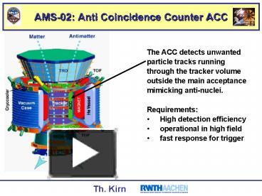 AMS02: Anti Coincidence Counter ACC presentation | free to view