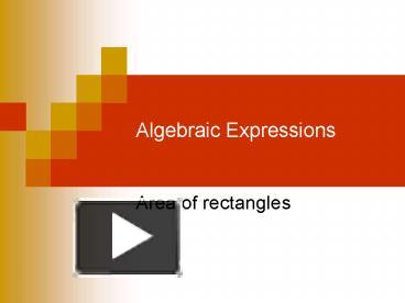 Algebraic Expressions presentation | free to view