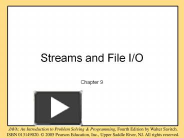 PPT – Streams and File I/O PowerPoint presentation | free to download ...