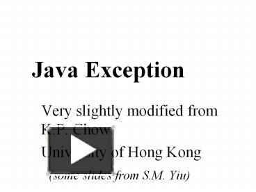 PPT – Java Exception PowerPoint presentation | free to download - id ...