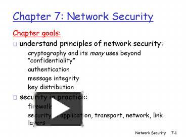 PPT – Chapter 7: Network Security PowerPoint presentation | free to ...