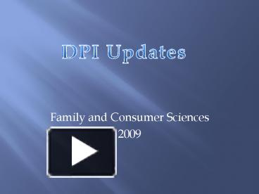 Family and Consumer Sciences presentation | free to view