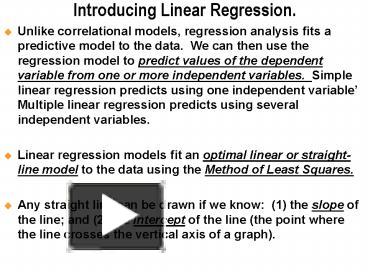 Introducing Linear Regression' presentation | free to view