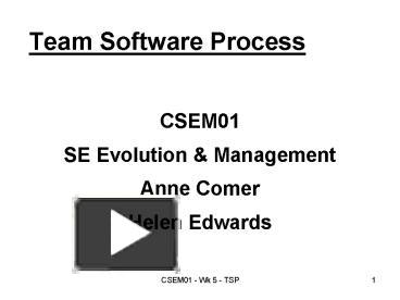 PPT – Team Software Process PowerPoint presentation | free to view - id ...