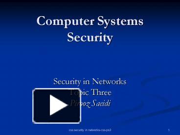 PPT – Computer Systems Security PowerPoint presentation | free to view ...