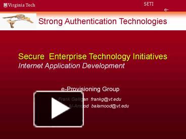 Virginia Tech presentation | free to view