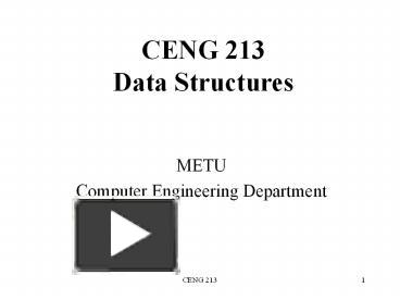 PPT – CENG 213 Data Structures PowerPoint presentation | free to ...