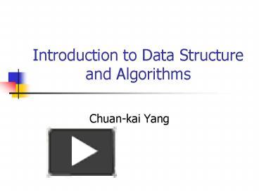 PPT – Introduction to Data Structure and Algorithms PowerPoint ...