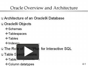 PPT – Oracle Overview and Architecture PowerPoint presentation | free ...